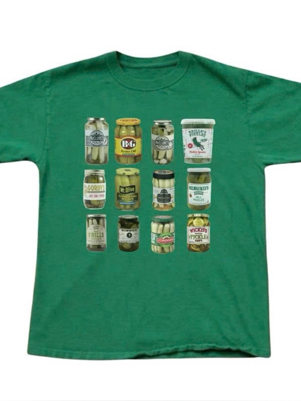 Green Men's Graphic Pickle Jar T-Shirt